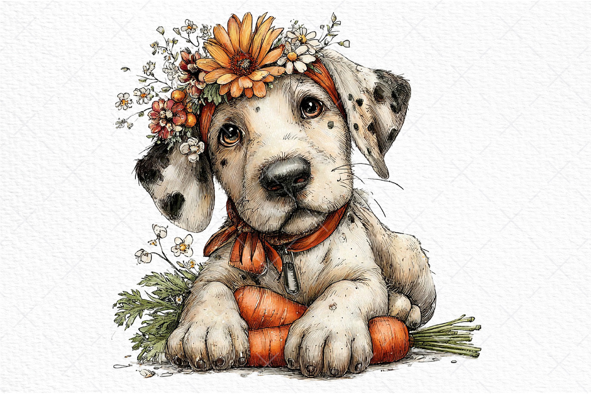Whimsical Funny Easter Dog Clipart, an Illustration by Craft Nest (Photo 9 of 11)