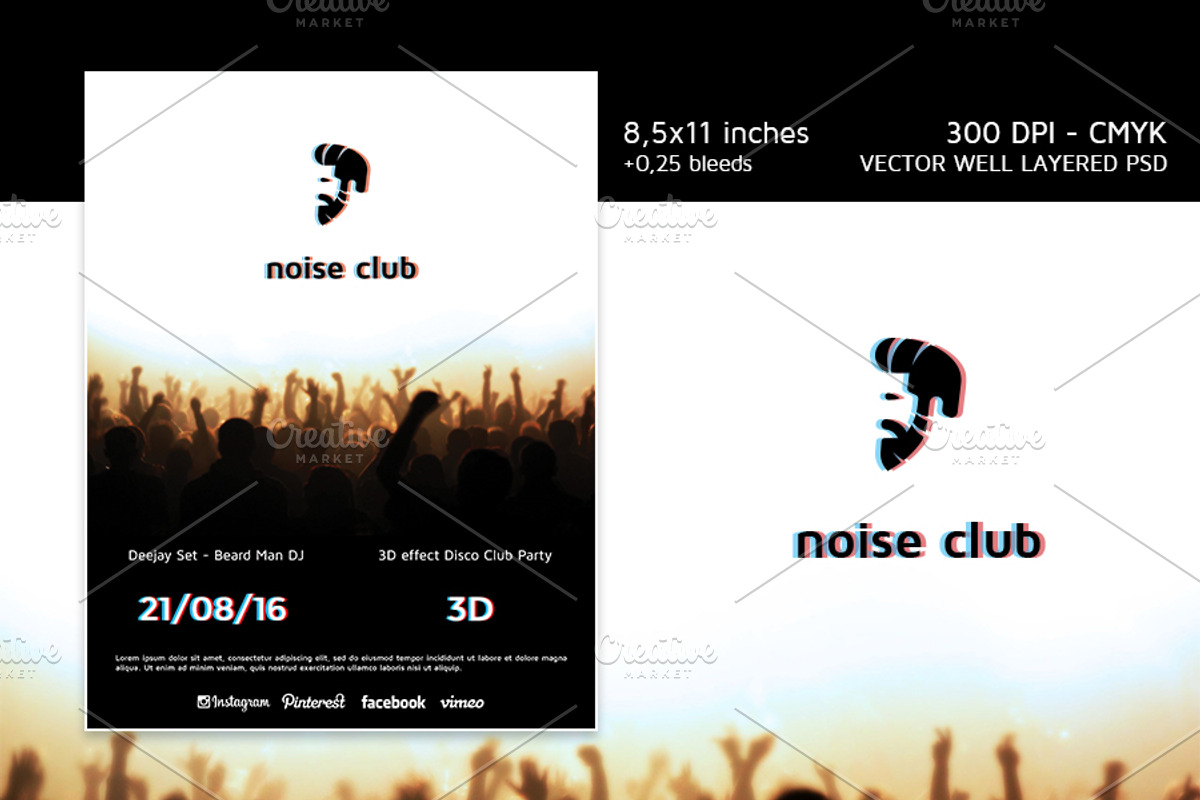 Noise Club Party Flyer, a Flyer Template by Manudesign (Photo 1 of 2)