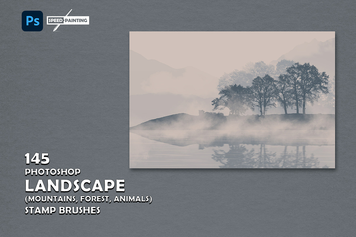 Photoshop Landscape Stamp Brushes, a Brush Add-On by MISTstudioDesign (Photo 1 of 12)