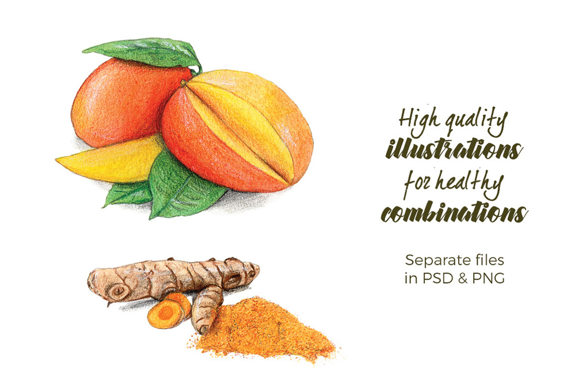 10 Green Smoothie Ingredients, a Healthcare Illustration by Miriam Figueras (Photo 3 of 6)