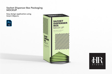 Sachet Dispenser Box Mockup