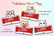 8 Valentine's Cat Favor Tags, a Print Template by Adalin Shop (Thumbnail 1 of 5)