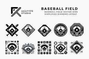 Baseball Field Icon, a Solid Icon by Akatype Studio