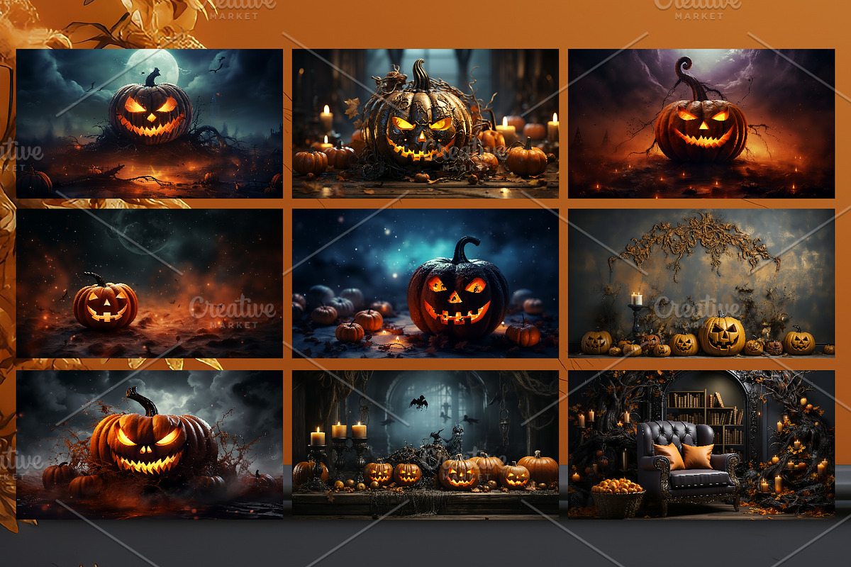 29 Halloween background., a Decorative Illustration by KENO Mascots (Photo 3 of 5)