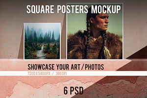 Square Posters Mockup, a Print Template by Epic By Design