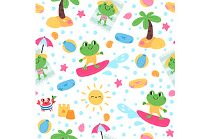 Cartoon frogs relaxing. Summer, a Sport Illustration by Vectorbuum