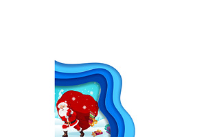 Christmas Santa with gifts bag, a Decorative Illustration by Vector Tradition