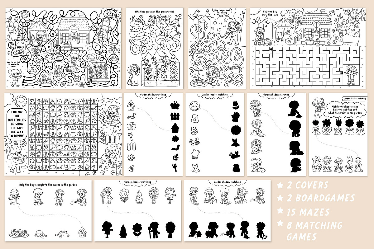 Garden coloring games and activities, an Education Illustration by Lexi Claus (Photo 3 of 16)