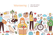 Volunteering, line art banners, a Person Illustration by Good Studio (Thumbnail 1 of 4)
