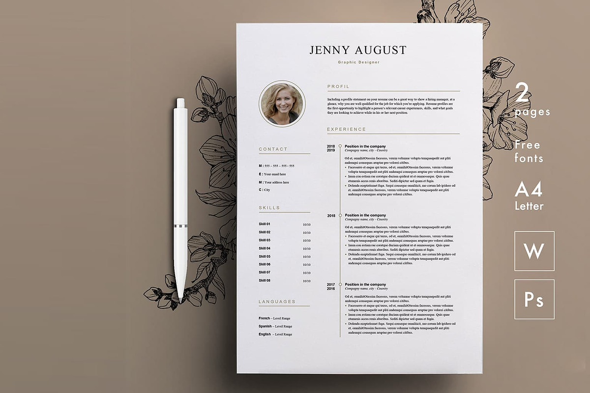 Resume Template / CV & Cover Letter, a Resume Template by AnagramDesign (Photo 1 of 3)