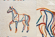 Colorful Thread Horse Embroidery Art, an Animal Illustration by yahu88studio (Thumbnail 7 of 7)