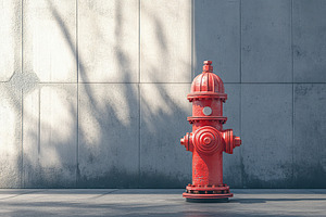 Red fire hydrant on city street, a Photo by AlyaAnd
