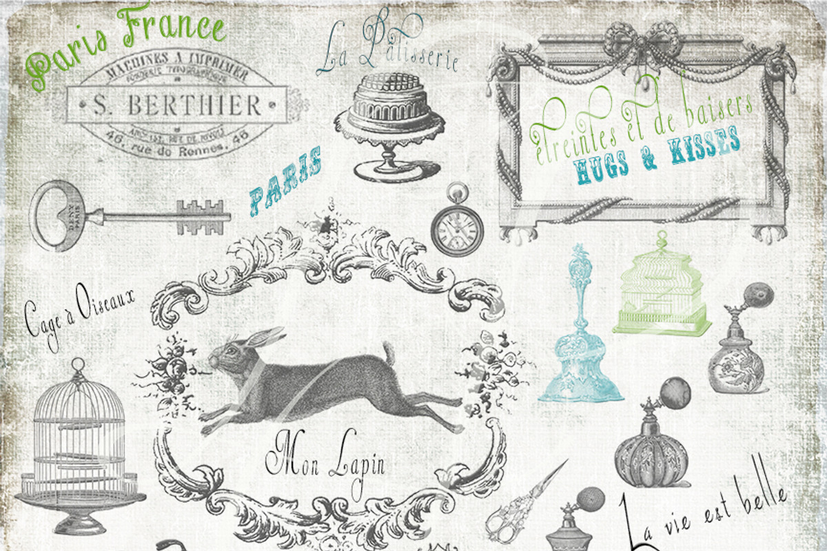 Vintage Paris- French Brush Set, a Brush Add-On by Le Paper Cafe (Photo 3 of 5)
