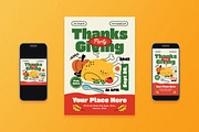 Yellow Thanksgiving Party Flyer Set, a Flyer Template by Aiyari Graphic (Thumbnail 1 of 3)