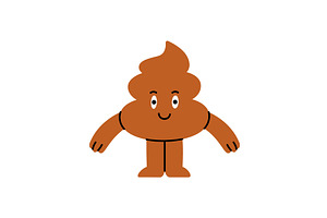 Funny cartoon poop character, an Illustration by GraphiShop
