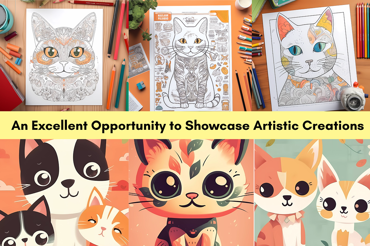 32 Cute Cat Coloring Book for Kids, an Animal Illustration by LA Design (Photo 3 of 10)