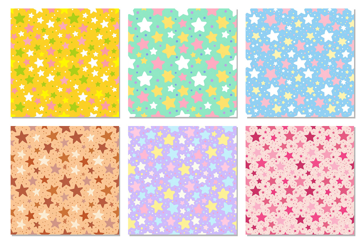 Pastel Star Seamless Pattern Bundle, a Pattern Graphic by Dream Creation (Photo 6 of 6)