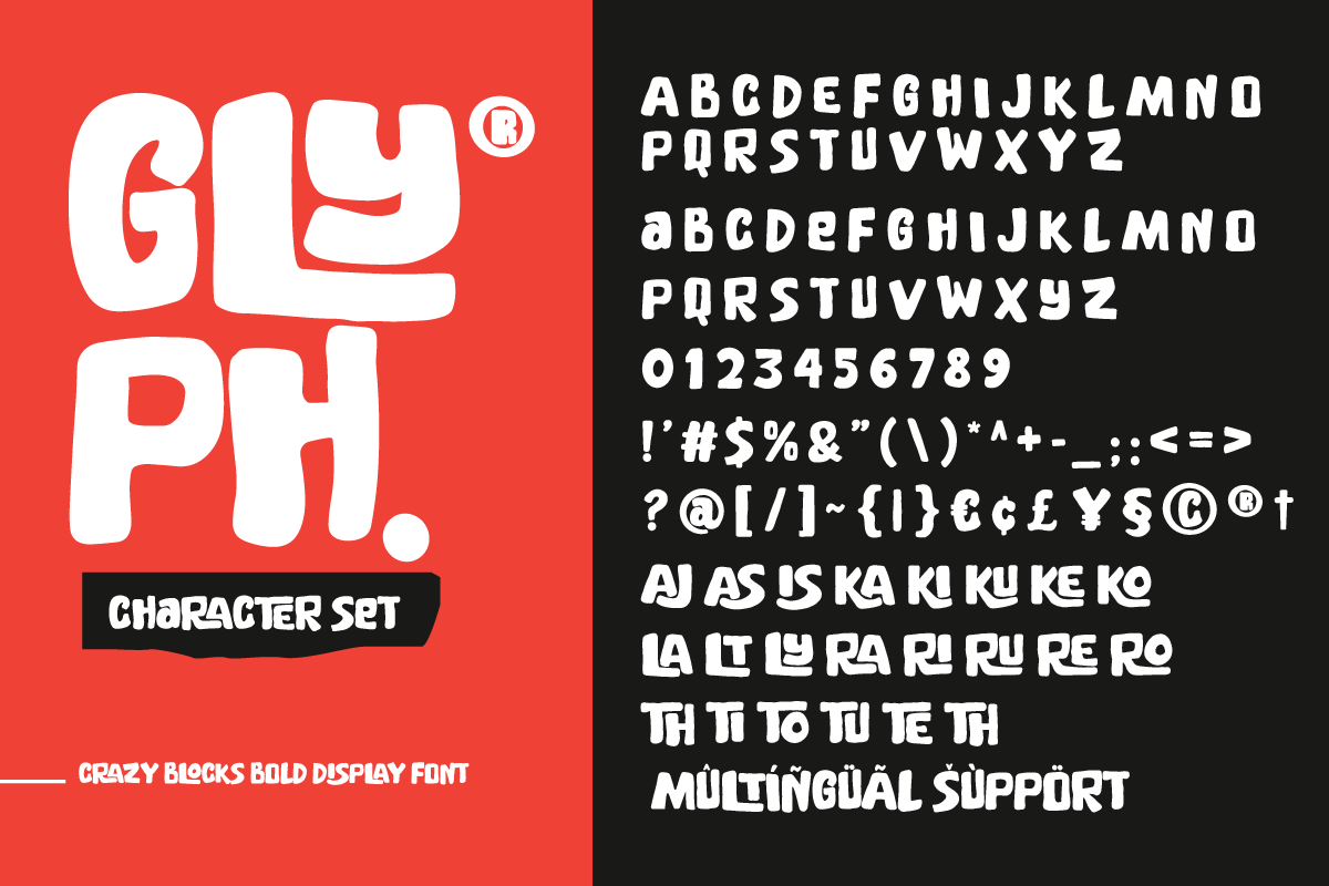 Crazy Blocks Bold Chunky Display, a Font by Ronny Studio (Photo 9 of 9)