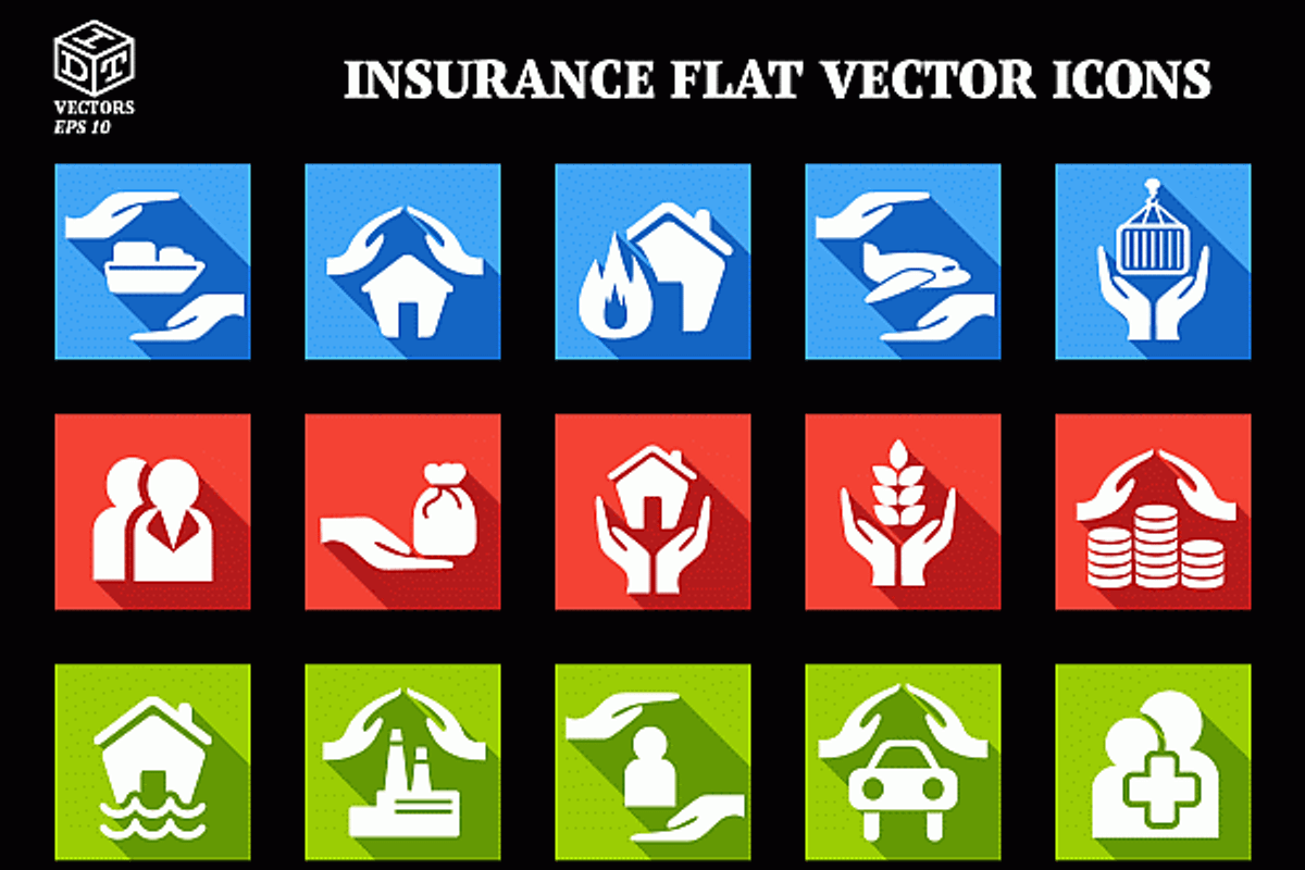 Insurance Flat Vector Icons, an Icon by Idette Designs™