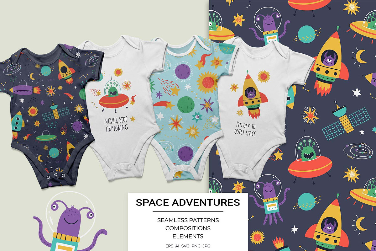 Space Adventures | 100% hand drawn, a Decorative Illustration by Irina Ostapenko (Photo 1 of 9)
