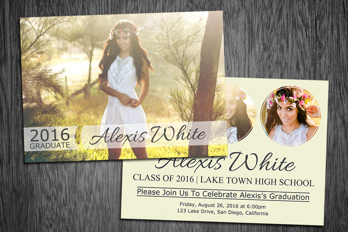 Graduation Announcement Template 06, a Card Template by Supremer Studio (Photo 2 of 2)