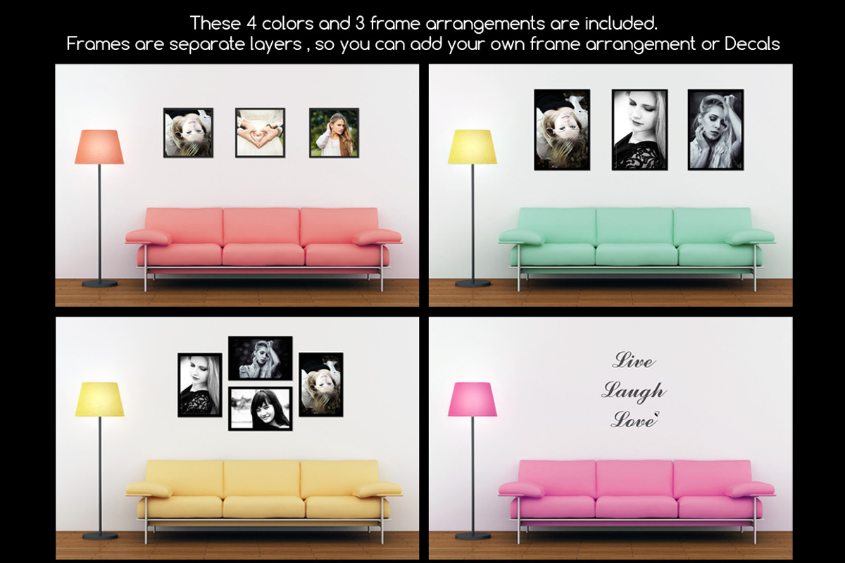 Wall art / decals / poster Mockup v2, a Mockup by aivos (Photo 3 of 4)