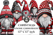 Christmas Gnome Embroidery Design, an Illustration by DreamArtGraphic (Thumbnail 1 of 4)