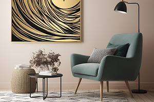 Still life photo chair, coffee table, an Architecture Photo by ComfortQ