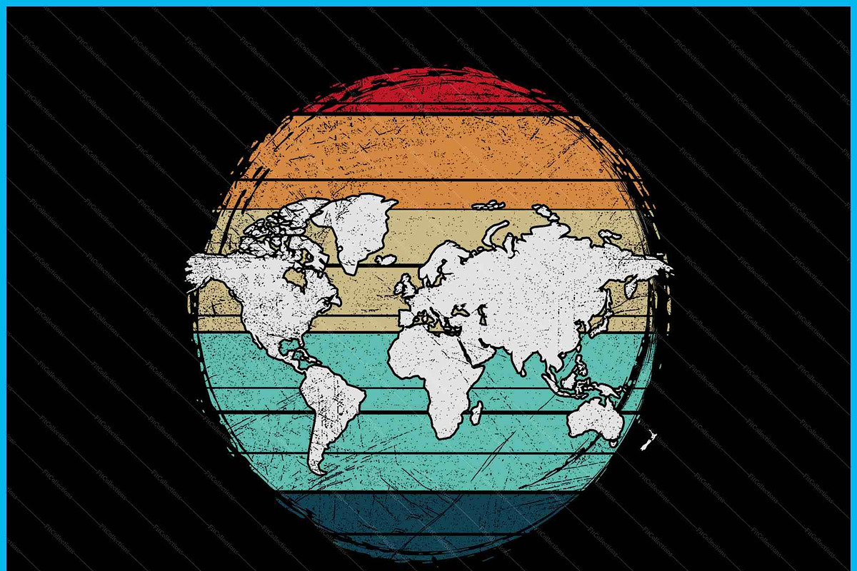 Retro World Map SVG, a Graphic by Creativeusart (Photo 2 of 4)