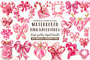 Watercolor Pink Valentines Clipart, an Illustration by Sublimation Artist (Thumbnail 1 of 6)