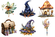 Cozy Magic Fairy Forest Witch png, an Illustration by Watercolor design (Thumbnail 5 of 5)