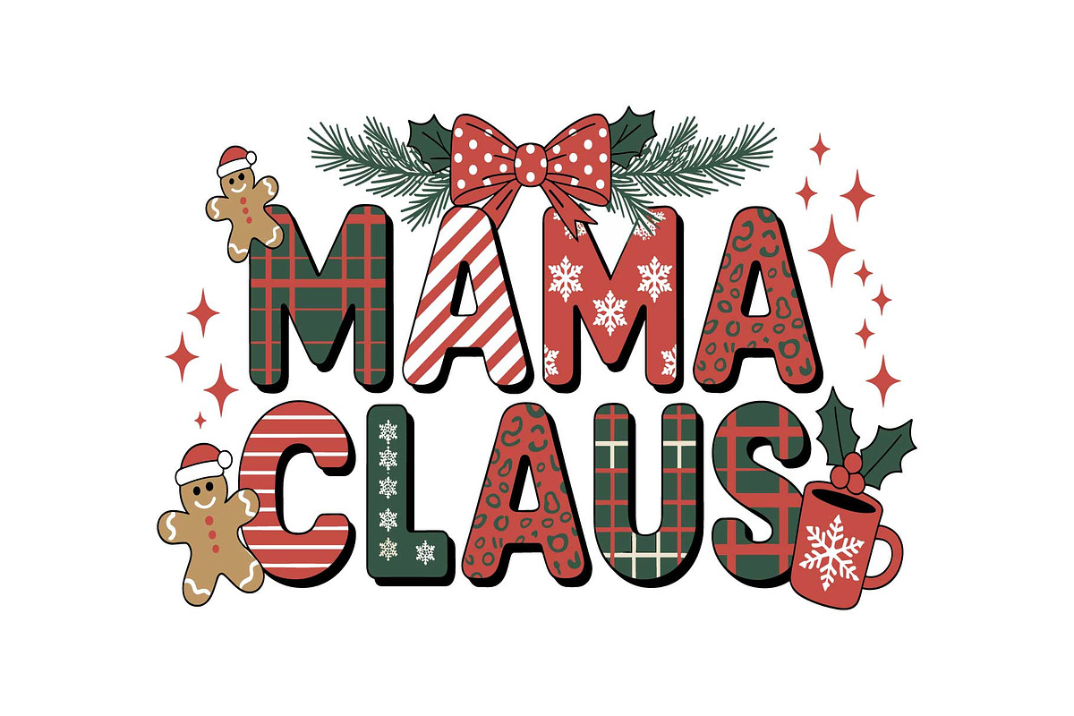 Holiday Vibes Mama Quote SVG Bundle, an Object Graphic by yasushie (Photo 5 of 13)