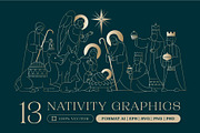 Christmas Nativity Scene Graphics, an Object Graphic by DesignerCandies (Thumbnail 2 of 5)