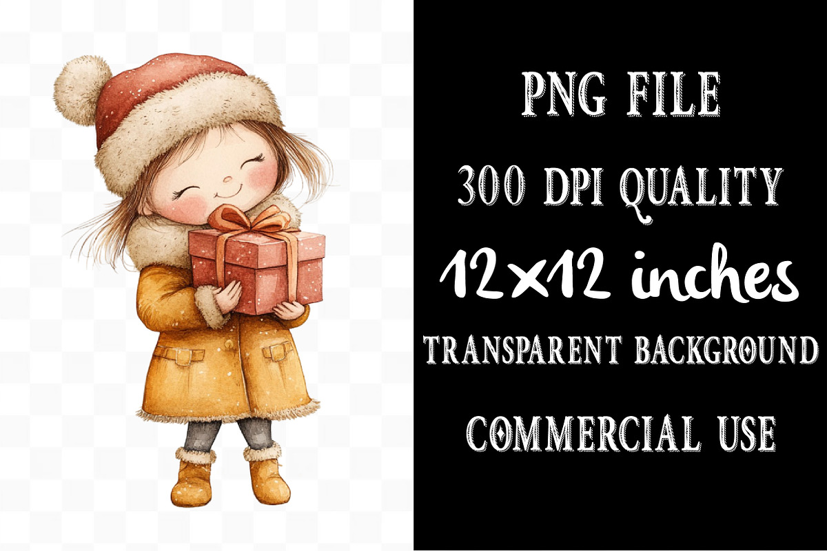 Christmas Cute Girls Sublimation, an Illustration by Designking (Photo 4 of 5)