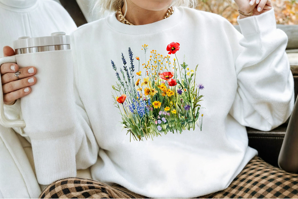 Wall Art Set Watercolor Wildflowers, an Illustration by Sublimation Artist (Photo 4 of 6)