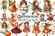 Watercolor Fall Cute Fairy Clipart, an Illustration by Rose Art (Thumbnail 1 of 5)