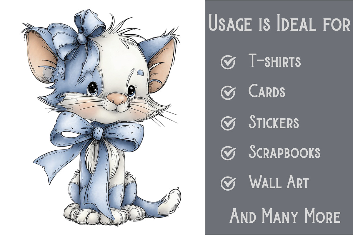 Christmas Cat Clipart Bundle, an Illustration by Pixels.Craft (Photo 3 of 6)