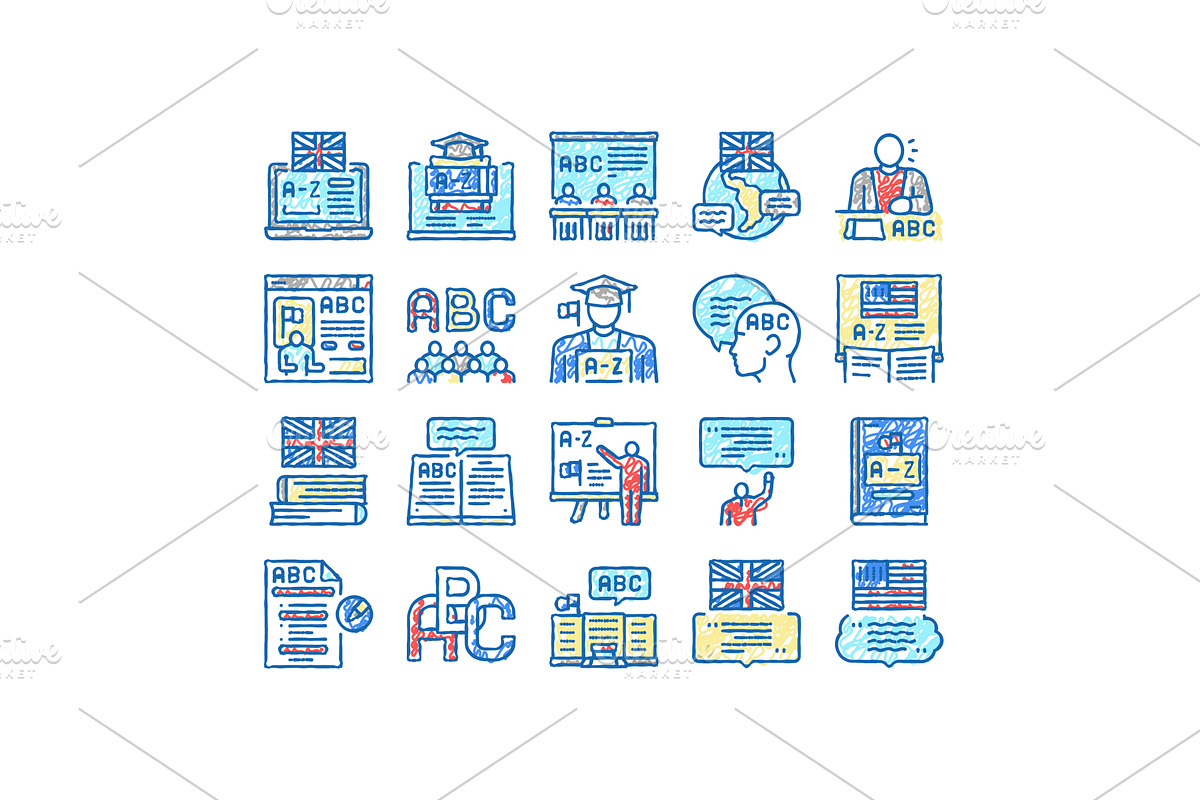 English Language Learn At School, an Object Illustration by pikepicture