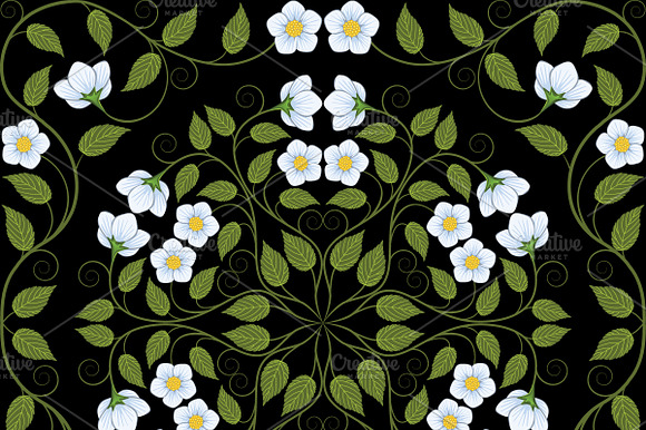 Set Of Seamless Floral Patterns