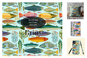 Briny - Fish Sardine Pattern, an Animal Illustration by Brush Berry Studios (Thumbnail 1 of 6)