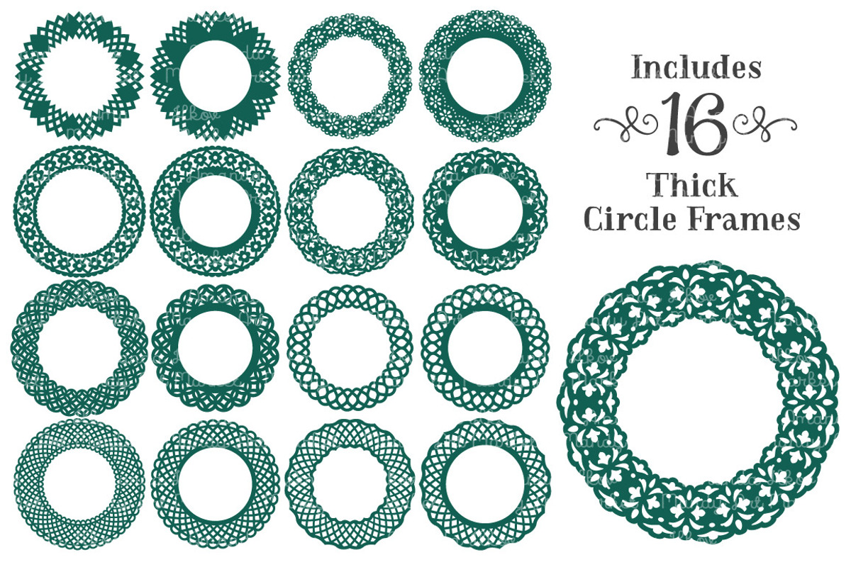Emerald Green Lace Frame Vectors, an Illustration by Amanda Ilkov (Photo 4 of 5)