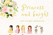 Princess and knight clipart, a Decorative Illustration by heyiamalice (Thumbnail 7 of 13)