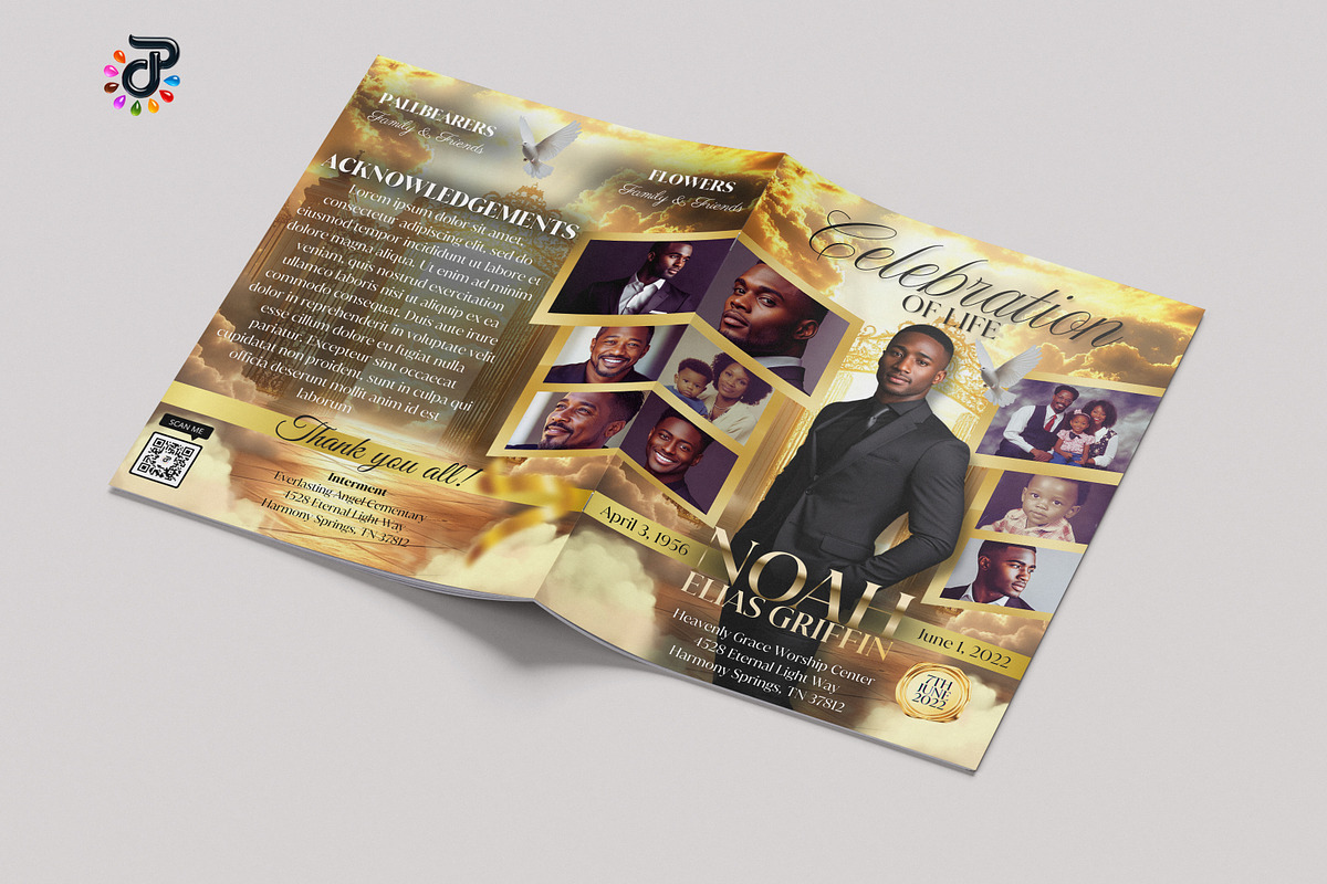 Elegant Canva Obituary Template, a Brochure Template by Protech Design ENT (Photo 5 of 9)