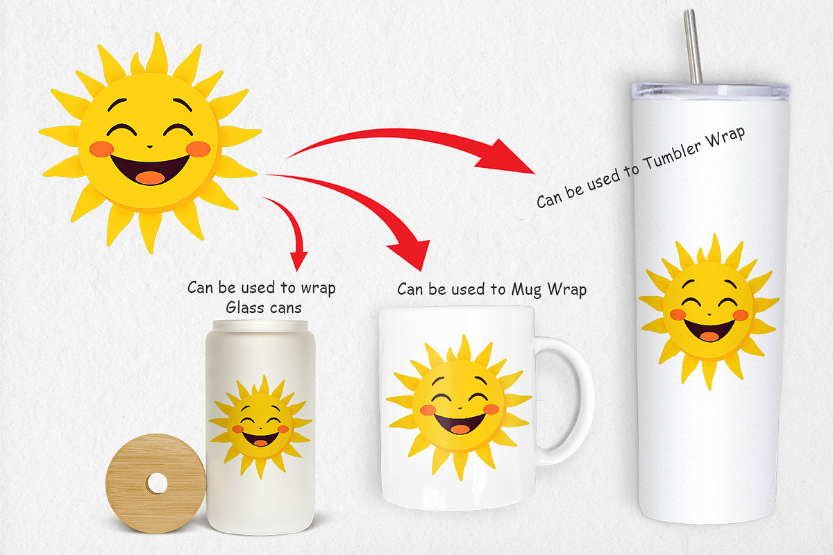 Smiling Sun Clipart, a Graphic by Artnoy (Photo 4 of 5)