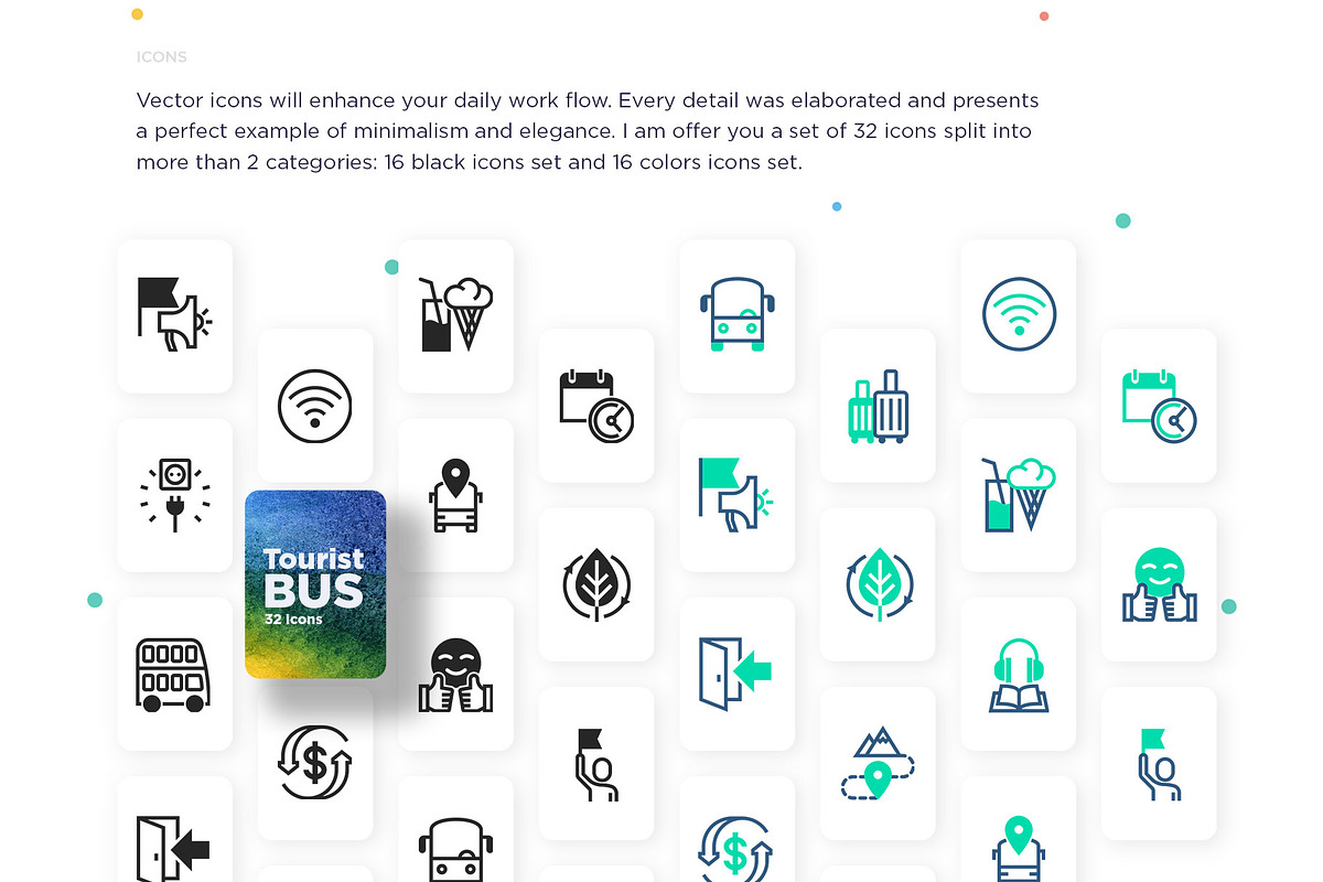 Tourist Bus | 32 Icons Set, an Outline Icon by Marina Silence (Photo 2 of 17)