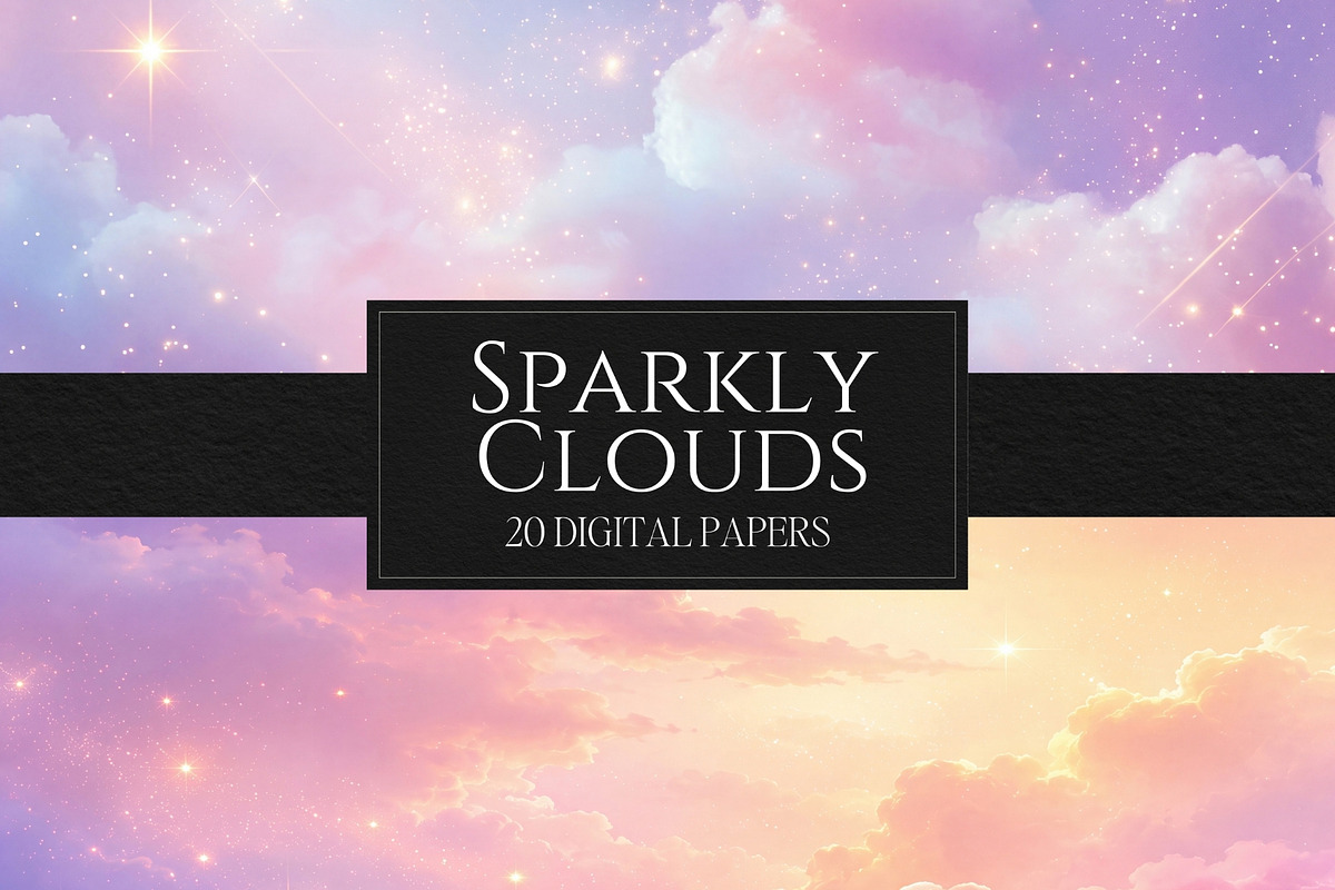 Sparkly Dreamy Cloud Digital Paper, a Background Graphic by Business Chic (Photo 5 of 6)