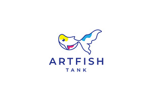 Veiltail Fish Abstract Logo Design