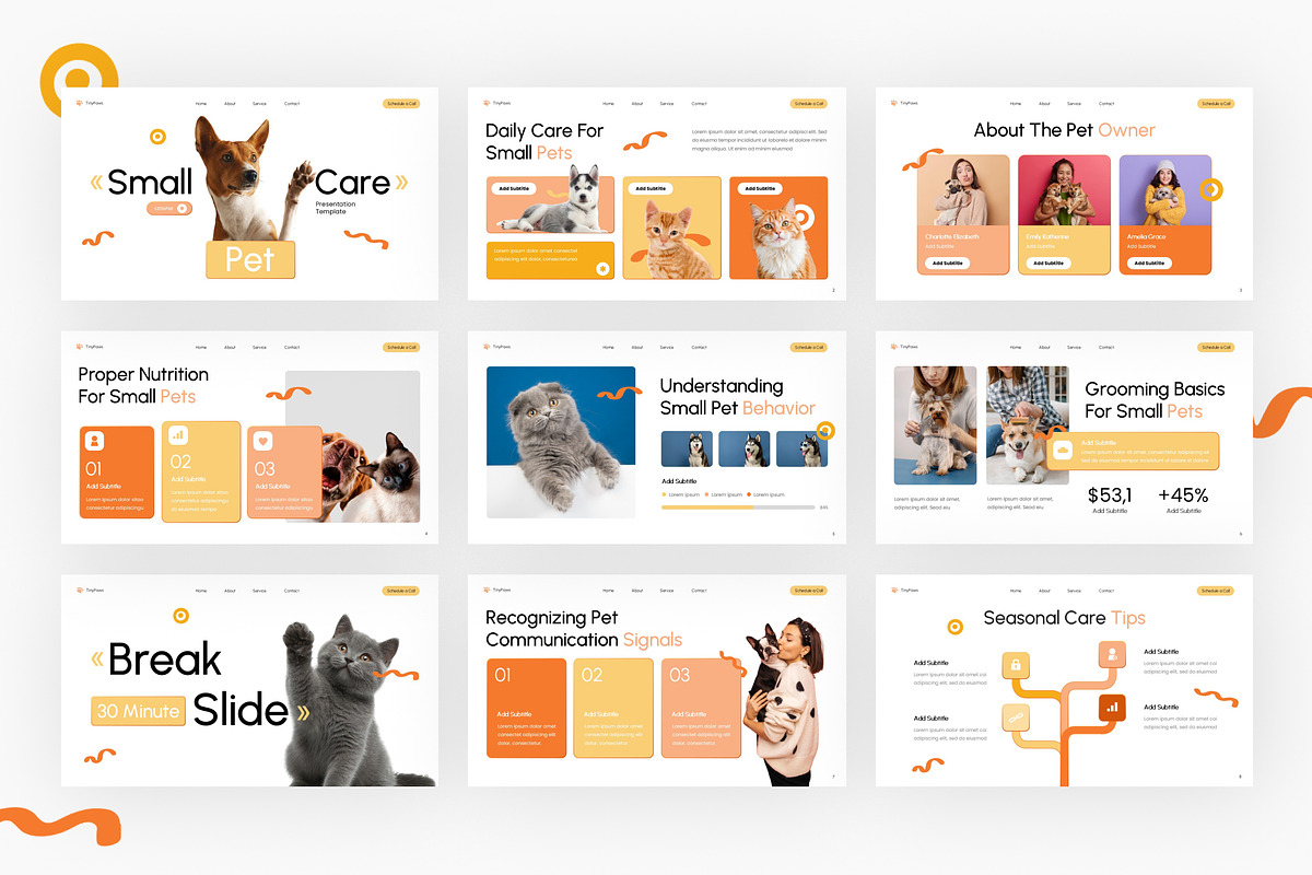 Small Pet Care Google Slides, a Presentation Template by Loin Studio (Photo 3 of 4)