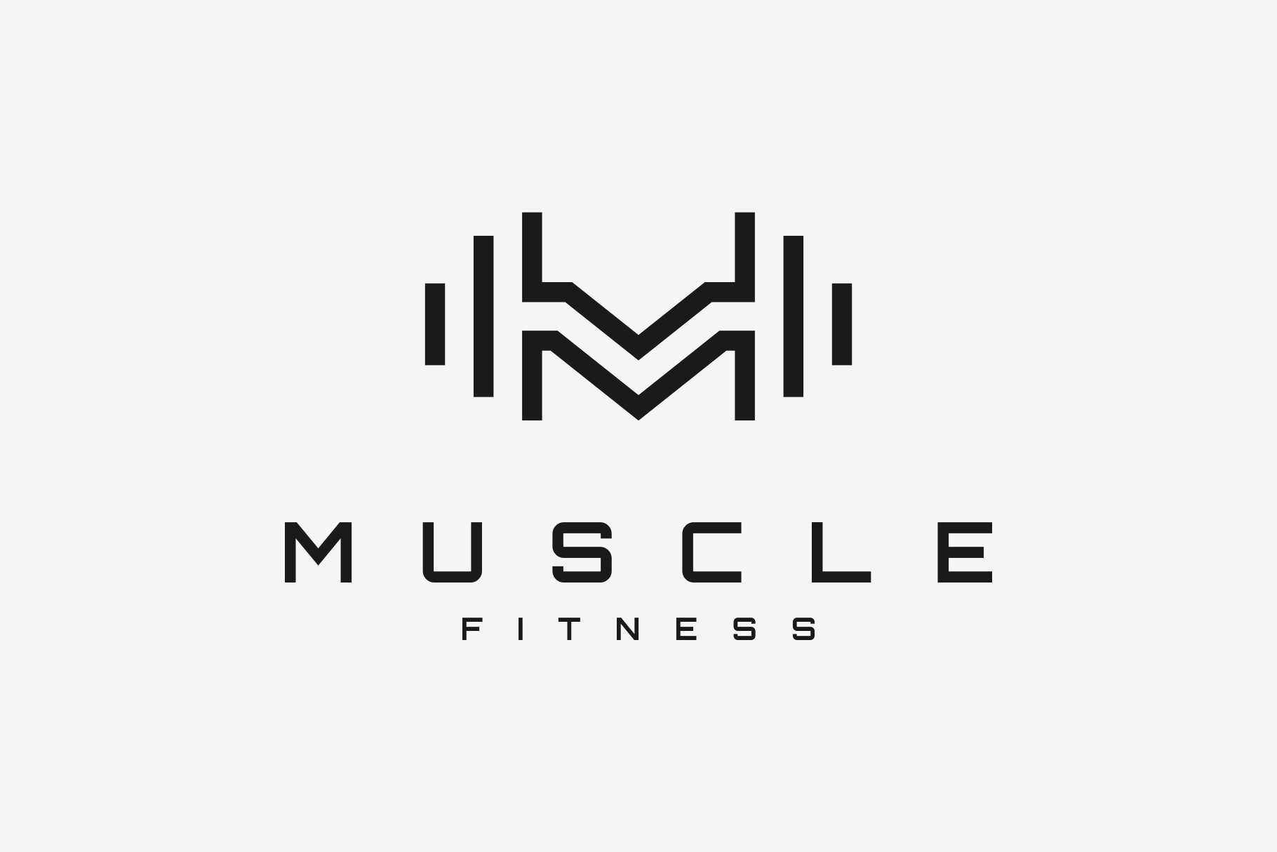 Letter M Barbell Logo by Sorestudios  Creative Market