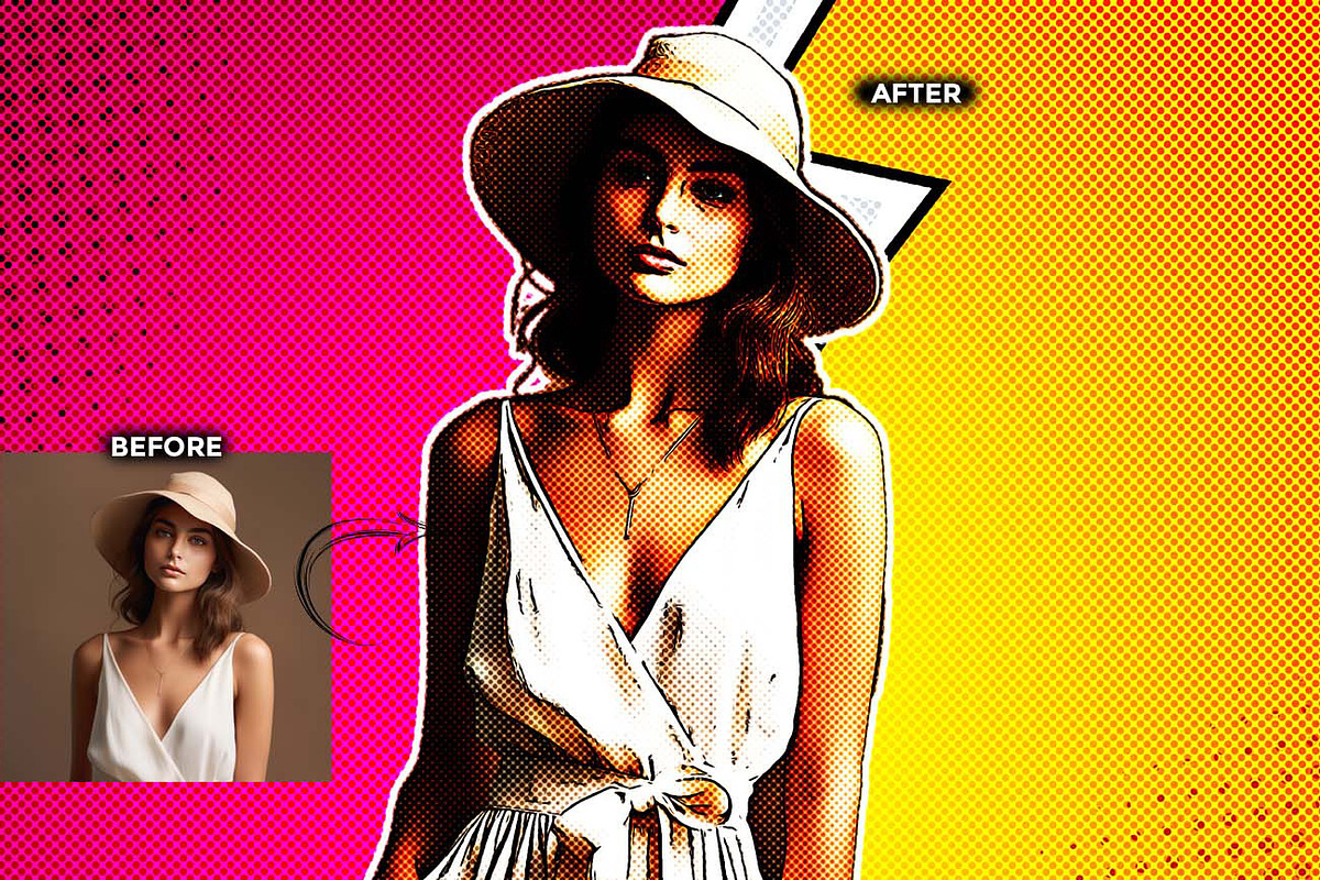 Comic Blast Halftone FX Ps Action, an Action Add-On by Studio Retouch (Photo 10 of 11)